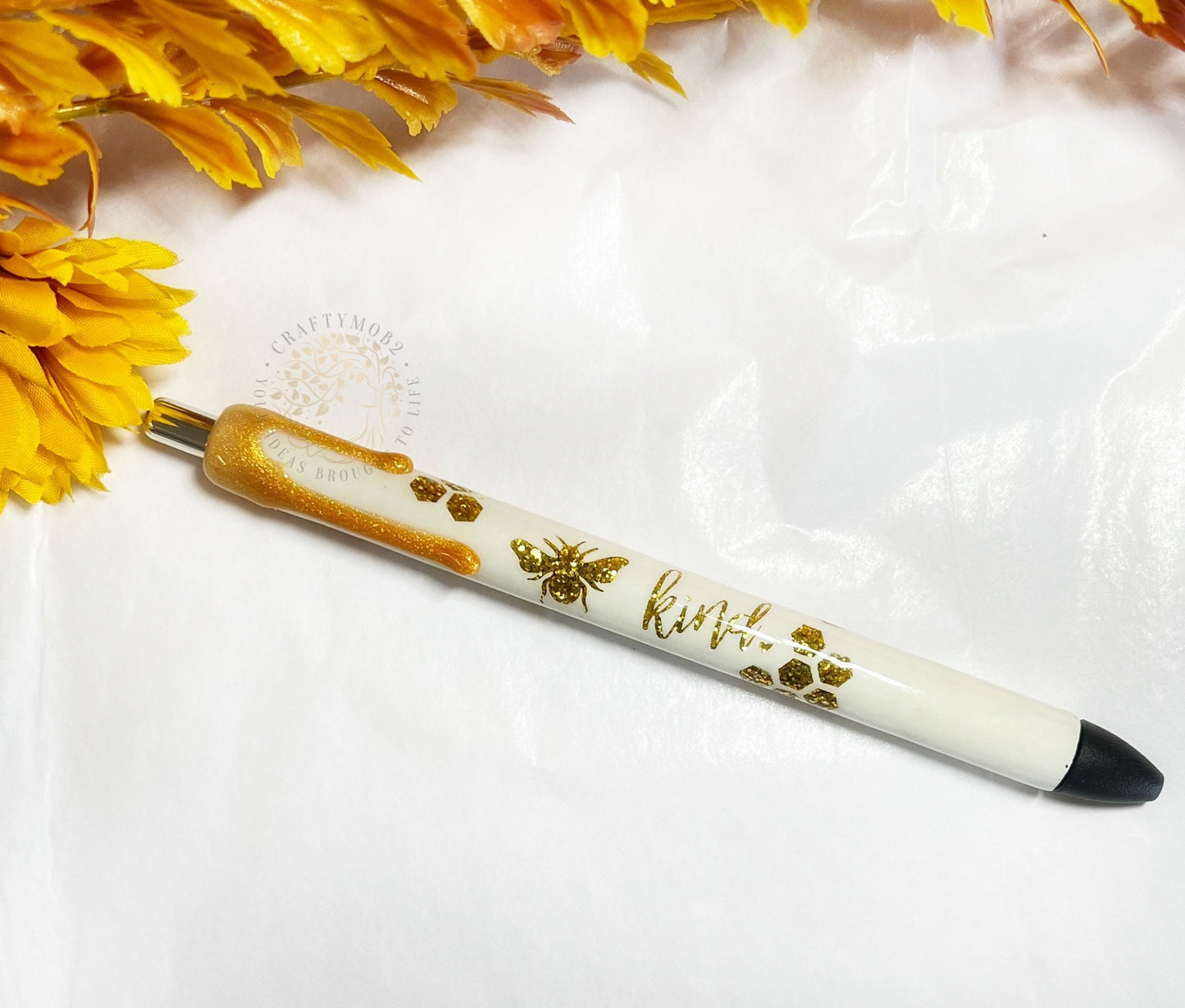 Be Kind glitter epoxy refillable pen